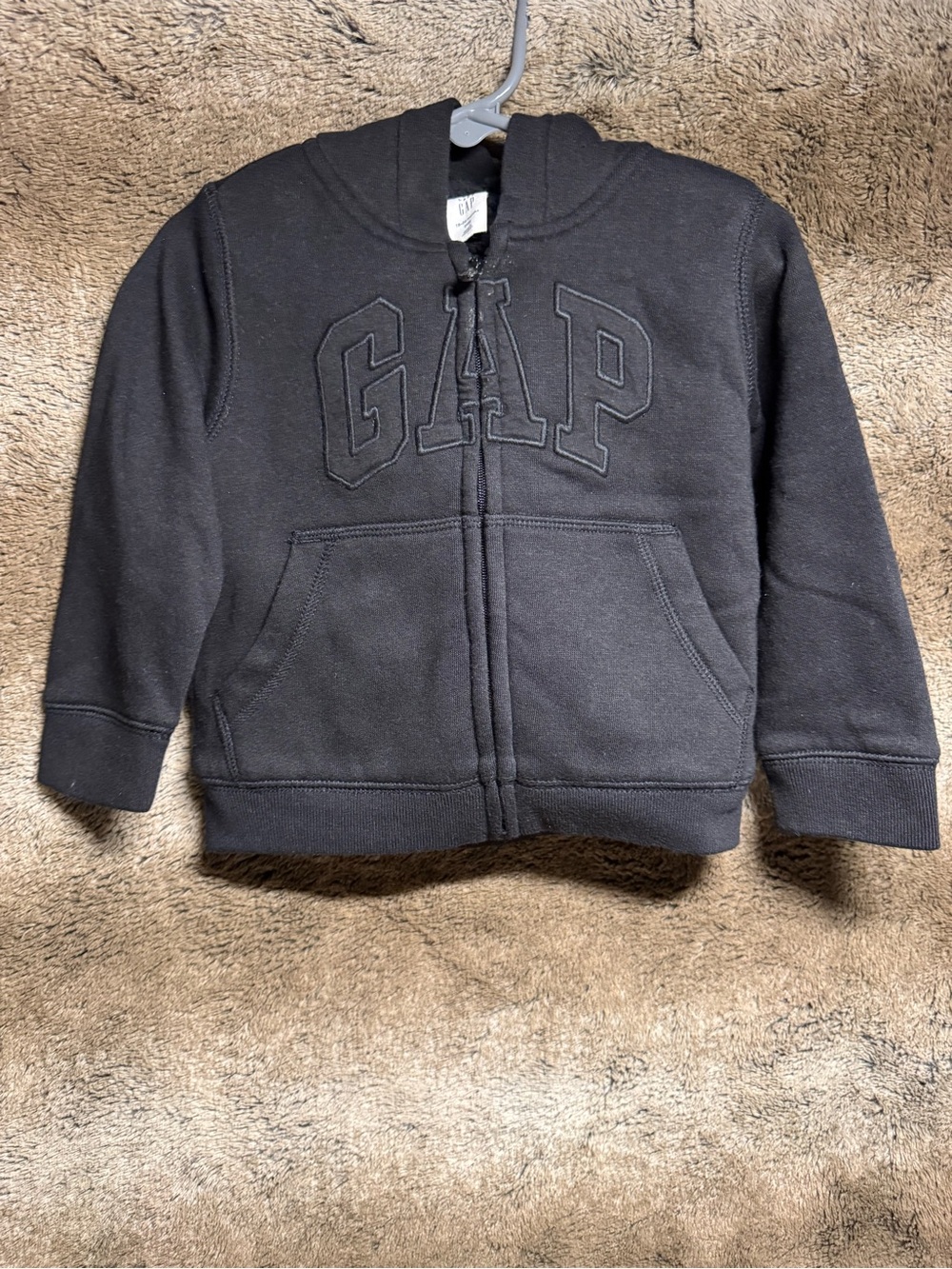 Baby GAP Boys Black Full-Zip Hooded Sweatshirt 18 to 24 Months
